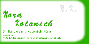 nora kolonich business card